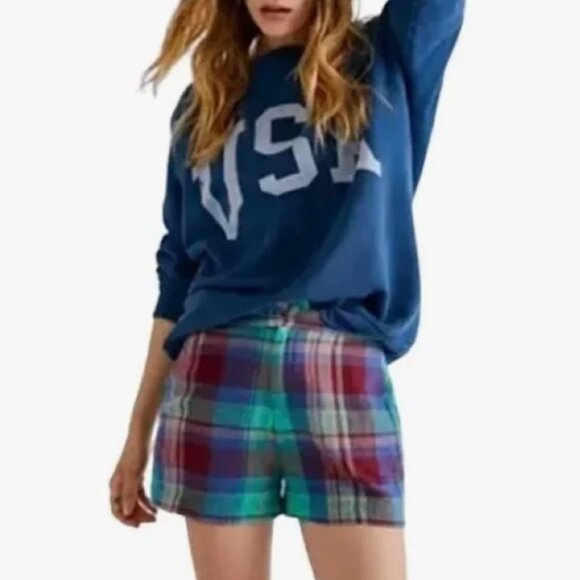 NWT Free People Isla Plaid Shorts Size 4 - Picture 3 of 9